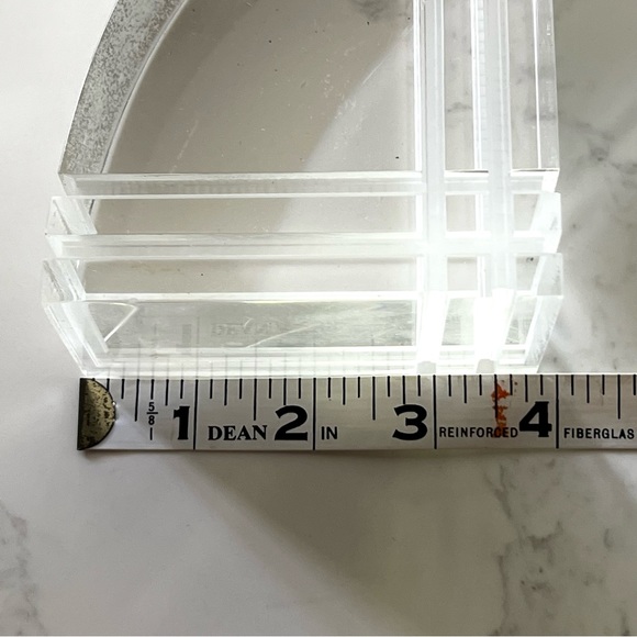 Vintage MCM lucite Acrylic book end clear wharf shape - Picture 10 of 14